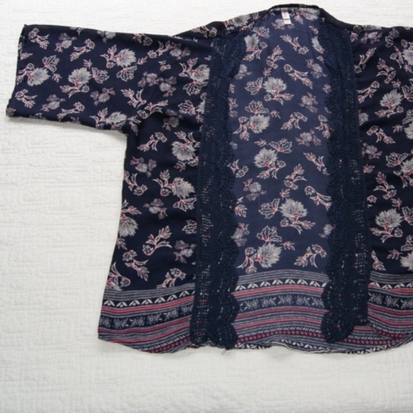 Xhilaration Sweaters - Crochet & Floral Open Front Cardigan Xhilaration Sweaters - Crochet & Floral Open Front Cardigan